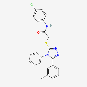 N-(4-Chlorophenyl)-2-((4-phenyl-5-(m-tolyl)-4H-1,2,4-triazol-3-yl)thio)acetamide