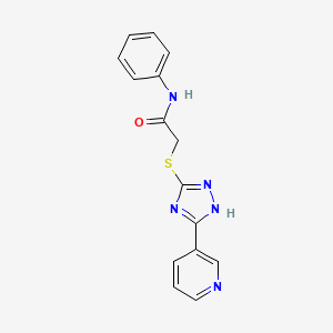 N-Phenyl-2-((3-(pyridin-3-yl)-1H-1,2,4-triazol-5-yl)thio)acetamide