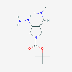 tert-Butyl 3-((dimethylamino)methylene)-4-hydrazinylpyrrolidine-1-carboxylate