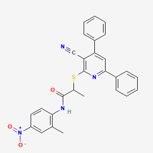 2-((3-Cyano-4,6-diphenylpyridin-2-yl)thio)-N-(2-methyl-4-nitrophenyl)propanamide