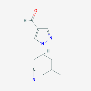 3-(4-Formyl-1H-pyrazol-1-yl)-5-methylhexanenitrile