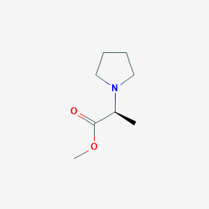 molecular formula C8H15NO2 B11772578 Methyl (S)-2-(1-Pyrrolidinyl)propanoate 