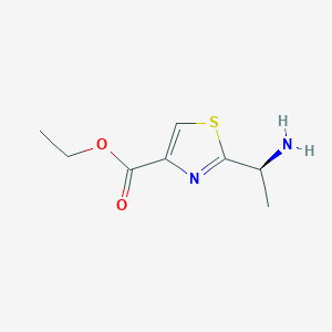 molecular formula C8H12N2O2S B11772598 (S)-Ethyl 2-(1-aminoethyl)thiazole-4-carboxylate 