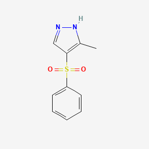 molecular formula C10H10N2O2S B11772679 3-Methyl-4-(phenylsulfonyl)-1H-pyrazole 