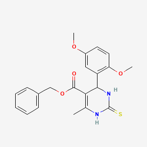 molecular formula C21H22N2O4S B11772687 Benzyl 4-(2,5-dimethoxyphenyl)-6-methyl-2-thioxo-1,2,3,4-tetrahydropyrimidine-5-carboxylate 