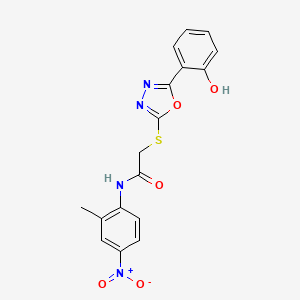 2-((5-(2-Hydroxyphenyl)-1,3,4-oxadiazol-2-yl)thio)-N-(2-methyl-4-nitrophenyl)acetamide