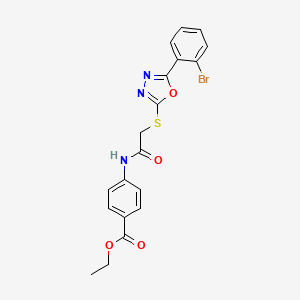 Ethyl 4-(2-((5-(2-bromophenyl)-1,3,4-oxadiazol-2-yl)thio)acetamido)benzoate