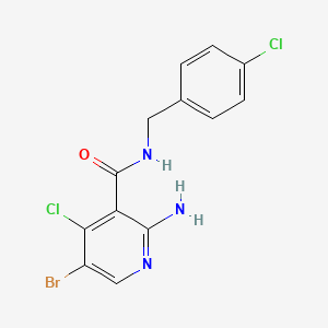 2-Amino-5-bromo-4-chloro-N-(4-chlorobenzyl)nicotinamide