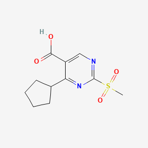 4-Cyclopentyl-2-(methylsulfonyl)pyrimidine-5-carboxylic acid