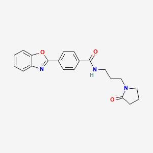 molecular formula C21H21N3O3 B1177327 4-(1,3-benzoxazol-2-yl)-N-[3-(2-oxo-1-pyrrolidinyl)propyl]benzamide 