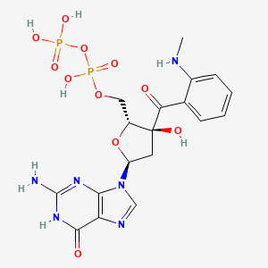 molecular formula C18H22N6O11P2 B1177332 3'-(Methylanthraniloyl)-2'-deoxy-guanosine diphosphate CAS No. 127383-33-9