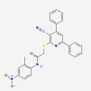 2-((3-Cyano-4,6-diphenylpyridin-2-yl)thio)-N-(2-methyl-4-nitrophenyl)acetamide