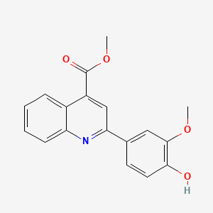 molecular formula C18H15NO4 B1177336 2-(4-Hydroxy-3-methoxy-phenyl)-quinoline-4-carboxylic acid methyl ester CAS No. 133676-10-5