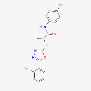 N-(4-Bromophenyl)-2-((5-(2-bromophenyl)-1,3,4-oxadiazol-2-yl)thio)propanamide