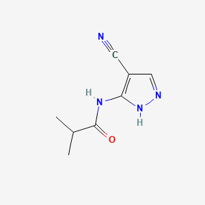 molecular formula C8H10N4O B1177345 N-(4-cyano-1H-pyrazol-5-yl)-2-methylpropanamide 