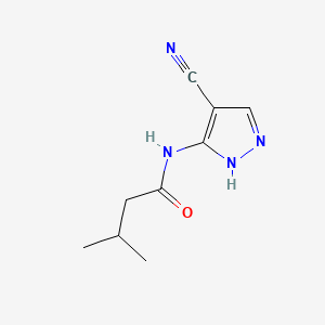 molecular formula C9H12N4O B1177358 N-(4-cyano-1H-pyrazol-5-yl)-3-methylbutanamide 
