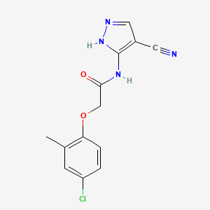 molecular formula C13H11ClN4O2 B1177367 2-(4-chloro-2-methylphenoxy)-N-(4-cyano-1H-pyrazol-5-yl)acetamide 