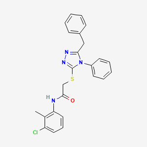 2-((5-Benzyl-4-phenyl-4H-1,2,4-triazol-3-yl)thio)-N-(3-chloro-2-methylphenyl)acetamide