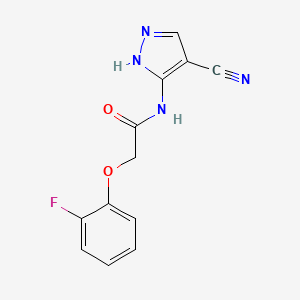 molecular formula C12H9FN4O2 B1177375 N-(4-cyano-1H-pyrazol-5-yl)-2-(2-fluorophenoxy)acetamide 