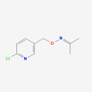 molecular formula C9H11ClN2O B11773775 Propan-2-one O-((6-chloropyridin-3-YL)methyl) oxime 