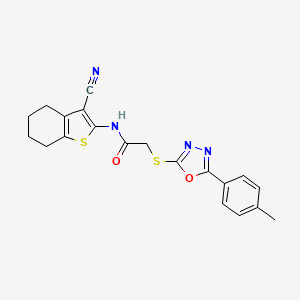 N-(3-Cyano-4,5,6,7-tetrahydrobenzo[b]thiophen-2-yl)-2-((5-(p-tolyl)-1,3,4-oxadiazol-2-yl)thio)acetamide