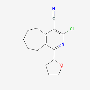 3-Chloro-1-(tetrahydrofuran-2-yl)-6,7,8,9-tetrahydro-5H-cyclohepta[c]pyridine-4-carbonitrile