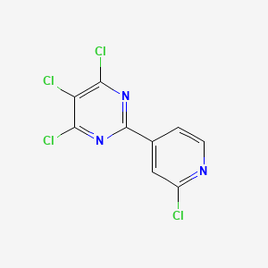 molecular formula C9H3Cl4N3 B11773839 4,5,6-Trichloro-2-(2-chloropyridin-4-yl)pyrimidine 