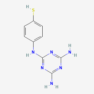 molecular formula C9H10N6S B11773861 Benzenethiol, 4-[(4,6-diamino-1,3,5-triazin-2-yl)amino]- CAS No. 189297-50-5