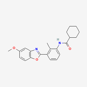 molecular formula C22H24N2O3 B1177387 N-[3-(5-methoxy-1,3-benzoxazol-2-yl)-2-methylphenyl]cyclohexanecarboxamide 