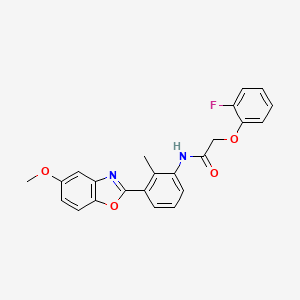 molecular formula C23H19FN2O4 B1177429 2-(2-fluorophenoxy)-N-[3-(5-methoxy-1,3-benzoxazol-2-yl)-2-methylphenyl]acetamide 