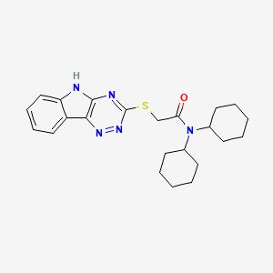 2-((5H-[1,2,4]Triazino[5,6-b]indol-3-yl)thio)-N,N-dicyclohexylacetamide