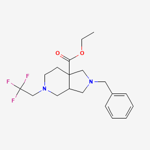 molecular formula C19H25F3N2O2 B11774576 Ethyl 2-benzyl-5-(2,2,2-trifluoroethyl)octahydro-1H-pyrrolo[3,4-c]pyridine-7a-carboxylate CAS No. 1956380-29-2