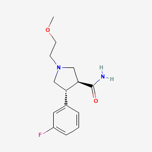 (3S,4R)-4-(3-fluorophenyl)-1-(2-methoxyethyl)pyrrolidine-3-carboxamide