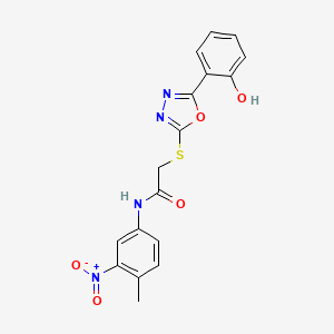 2-((5-(2-Hydroxyphenyl)-1,3,4-oxadiazol-2-yl)thio)-N-(4-methyl-3-nitrophenyl)acetamide