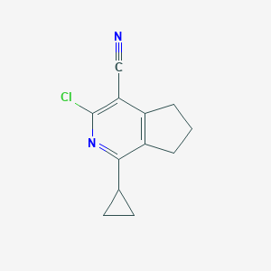 molecular formula C12H11ClN2 B11774693 3-Chloro-1-cyclopropyl-6,7-dihydro-5H-cyclopenta[c]pyridine-4-carbonitrile 