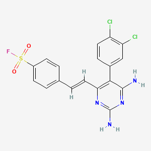 4-(2-(2,6-Diamino-5-(3,4-dichlorophenyl)pyrimidin-4-yl)vinyl)benzene-1-sulfonyl fluoride