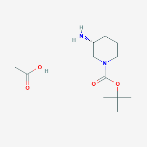 molecular formula C12H24N2O4 B11774757 (R)-tert-Butyl 3-aminopiperidine-1-carboxylate acetate 