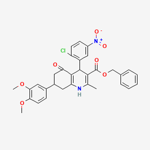 Benzyl 4-(2-chloro-5-nitrophenyl)-7-(3,4-dimethoxyphenyl)-2-methyl-5-oxo-1,4,5,6,7,8-hexahydroquinoline-3-carboxylate