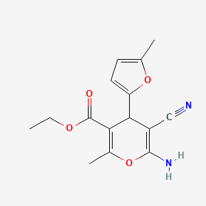 ethyl 6-amino-5-cyano-2-methyl-4-(5-methylfuran-2-yl)-4H-pyran-3-carboxylate