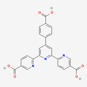 molecular formula C24H15N3O6 B11775578 6-[4-(4-carboxyphenyl)-6-(5-carboxypyridin-2-yl)pyridin-2-yl]pyridine-3-carboxylic acid 