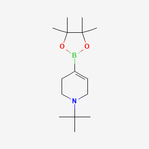 molecular formula C15H28BNO2 B11775585 1-(tert-Butyl)-4-(4,4,5,5-tetramethyl-1,3,2-dioxaborolan-2-yl)-1,2,3,6-tetrahydropyridine 