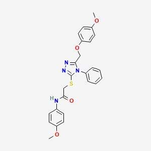 2-((5-((4-Methoxyphenoxy)methyl)-4-phenyl-4H-1,2,4-triazol-3-yl)thio)-N-(4-methoxyphenyl)acetamide