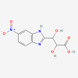 molecular formula C10H9N3O6 B11775620 2,3-Dihydroxy-3-(5-nitro-1H-benzoimidazol-2-yl)-propionic acid 