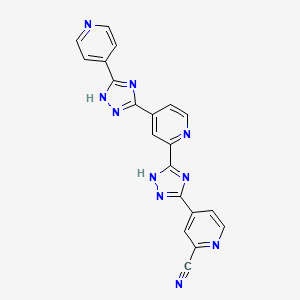 molecular formula C20H12N10 B11775635 4-(3-(4-(5-(Pyridin-4-yl)-1H-1,2,4-triazol-3-yl)pyridin-2-yl)-1H-1,2,4-triazol-5-yl)picolinonitrile 