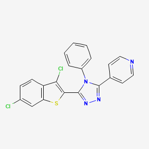 4-(5-(3,6-Dichlorobenzo[b]thiophen-2-yl)-4-phenyl-4H-1,2,4-triazol-3-yl)pyridine