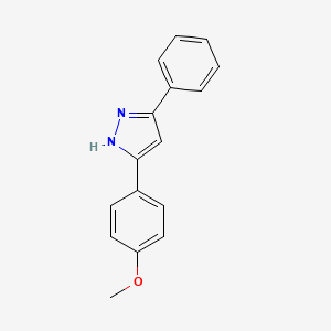 molecular formula C16H14N2O B11775721 3-(4-methoxyphenyl)-5-phenyl-1H-pyrazole CAS No. 32664-28-1