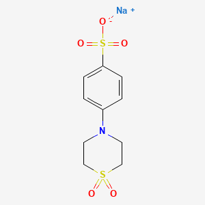 molecular formula C10H12NNaO5S2 B11775742 Sodium 4-(1,1-dioxidothiomorpholino)benzenesulfonate 