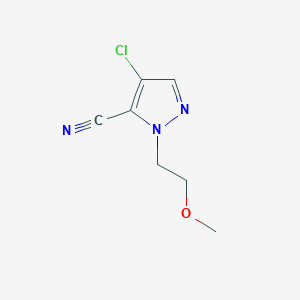 molecular formula C7H8ClN3O B11775751 4-Chloro-1-(2-methoxyethyl)-1H-pyrazole-5-carbonitrile 