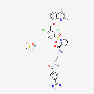 molecular formula C35H40Cl2N6O8S2 B11775779 Anatibant mesylate CAS No. 515880-69-0