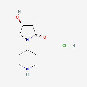 molecular formula C9H17ClN2O2 B11775827 (R)-4-Hydroxy-1-(piperidin-4-yl)pyrrolidin-2-one hydrochloride CAS No. 1956437-57-2